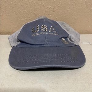 NAPA USA We Believe In Heroes 2 Tone Gray Mesh Trucker Strapback Hat Cap